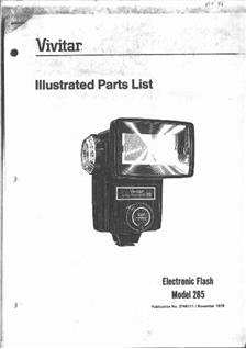 Vivitar 285 manual. Camera Instructions.